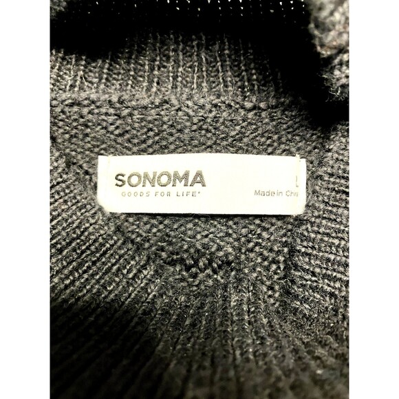 Sonoma Goods for Life Turtleneck Sweater Black Popcorn Stitch Size L NWOT - Picture 2 of 8
